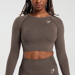 Gymshark Women’s vita crop top brown marl